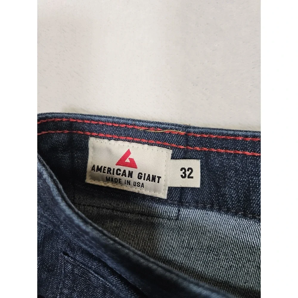 American Giant Jeans‎ Mens 32x29 Denim 218 Straight Stretch Indigo Made in USA